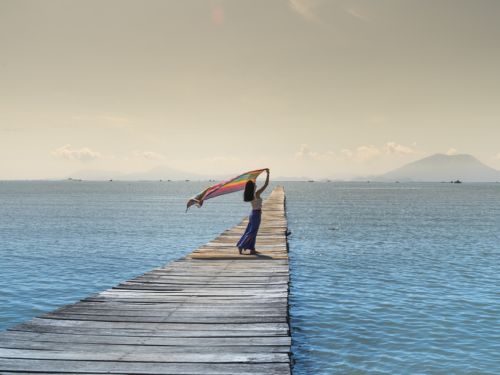 Frau am Meer